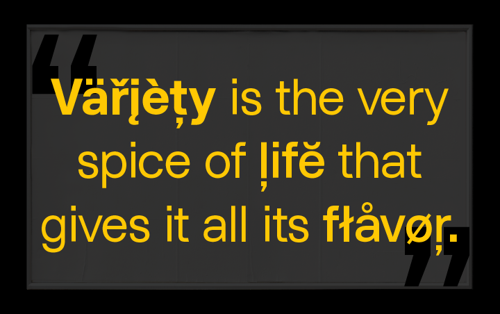 Multilingual designer font