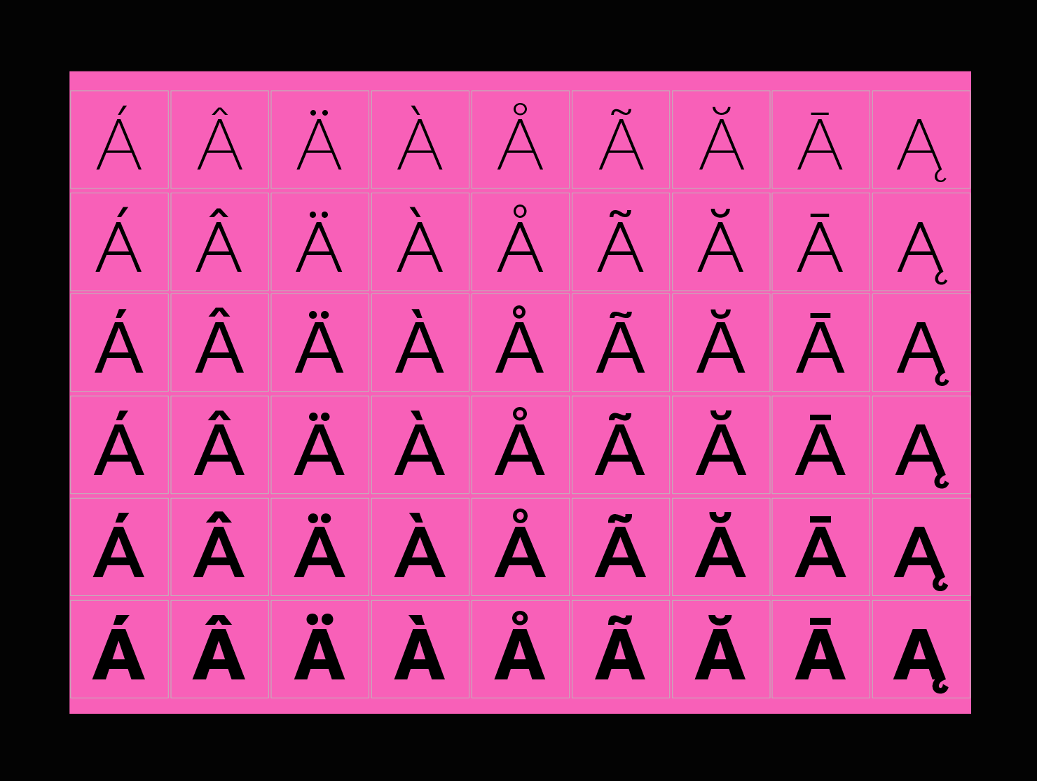 Swiss style multilingual font