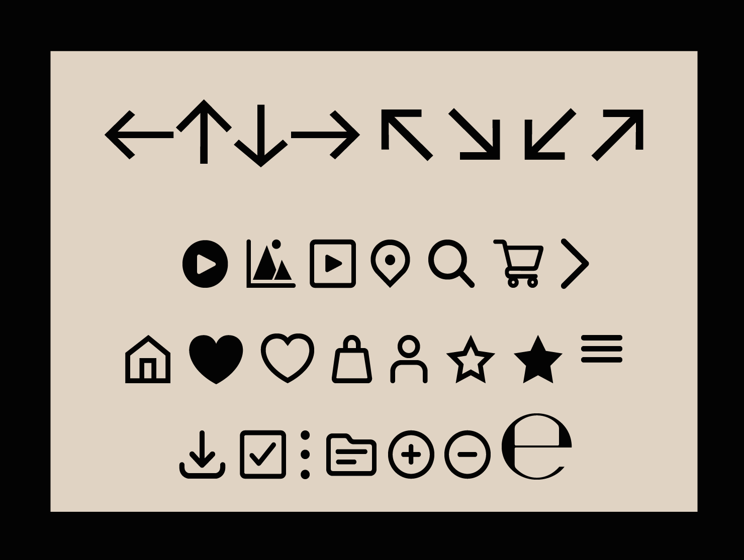Font with UX icons