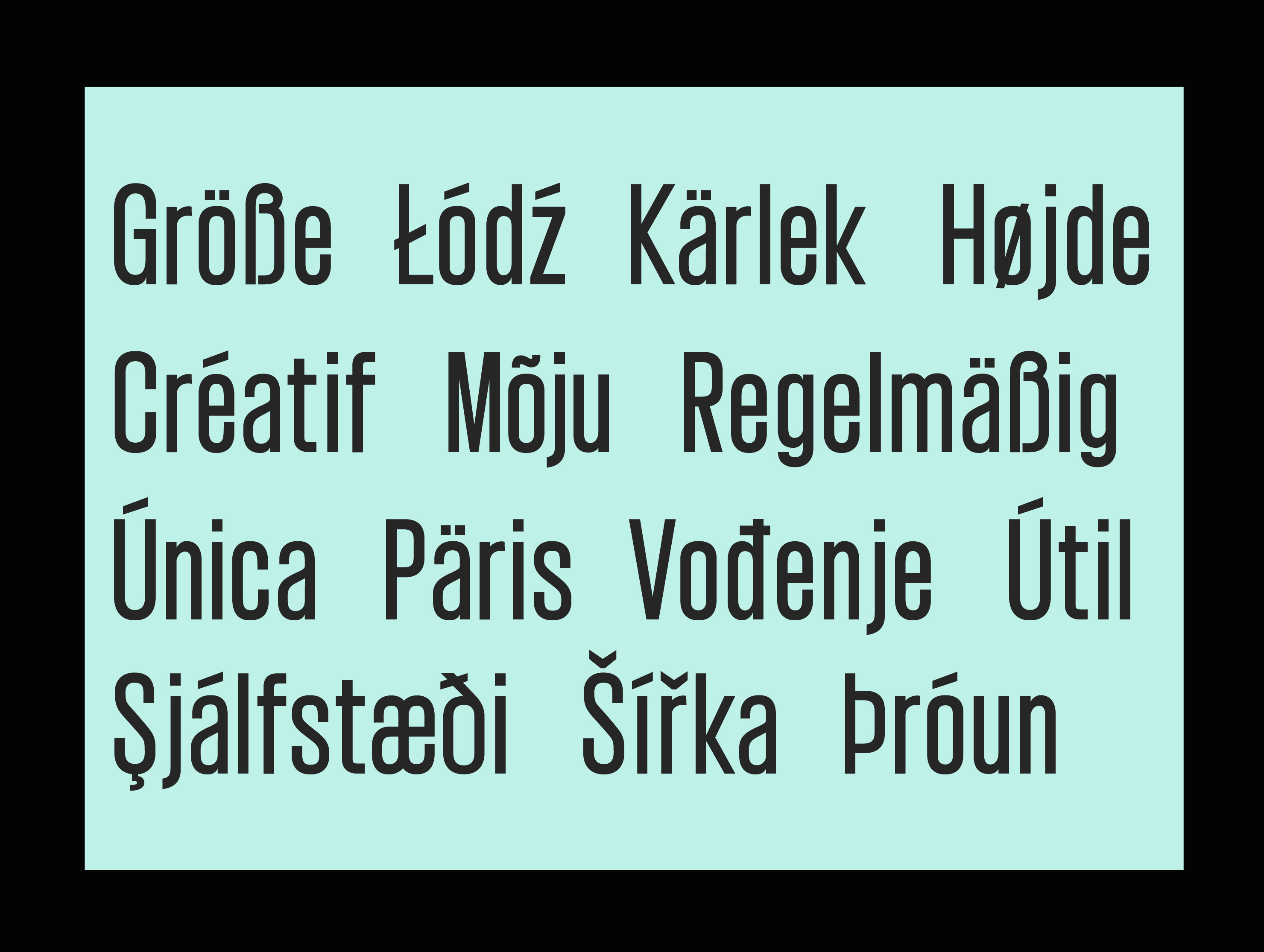 Swiss style poster font